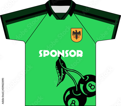 football jersey with retro bloke core motif design, vector format