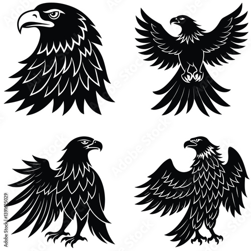 Eagle Vector Silhouetted Bundle Set Collection