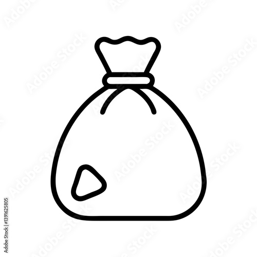 Outline bag icon vector illustration, sack drawing, money bag, garbage bag, filled bag, pouch design