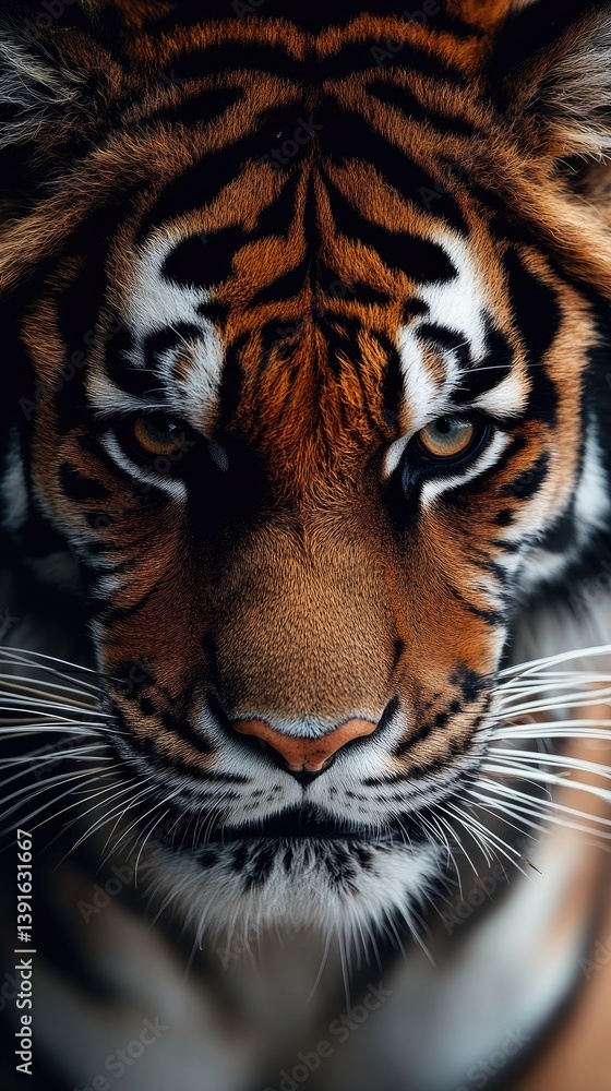 Fototapeta premium Close-up of a tiger's intense gaze