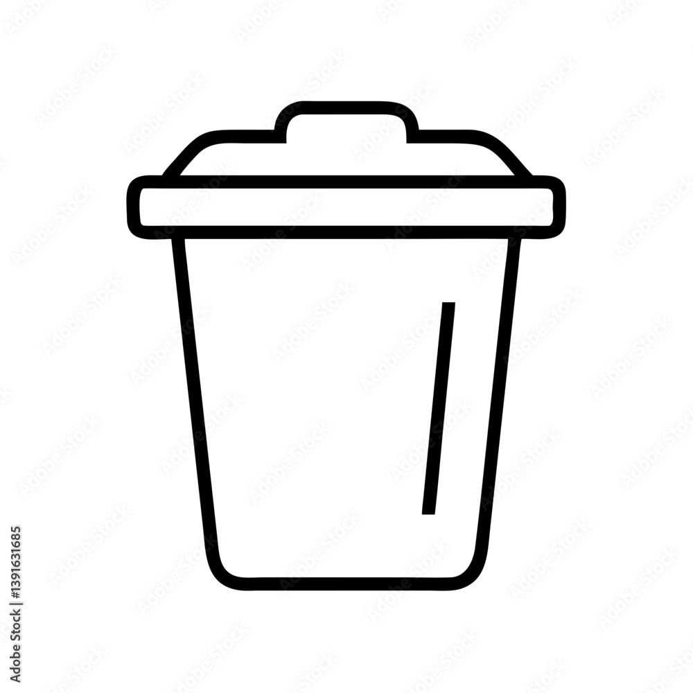 Trash can icon vector illustration of waste bin garbage container for disposal and recycling symbol design Trash can icon vector illustration of waste bin garbage container for disposal and recycling symbol design