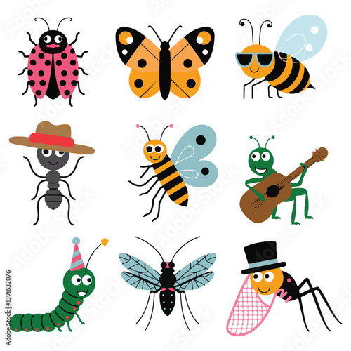Cartoon insects vector