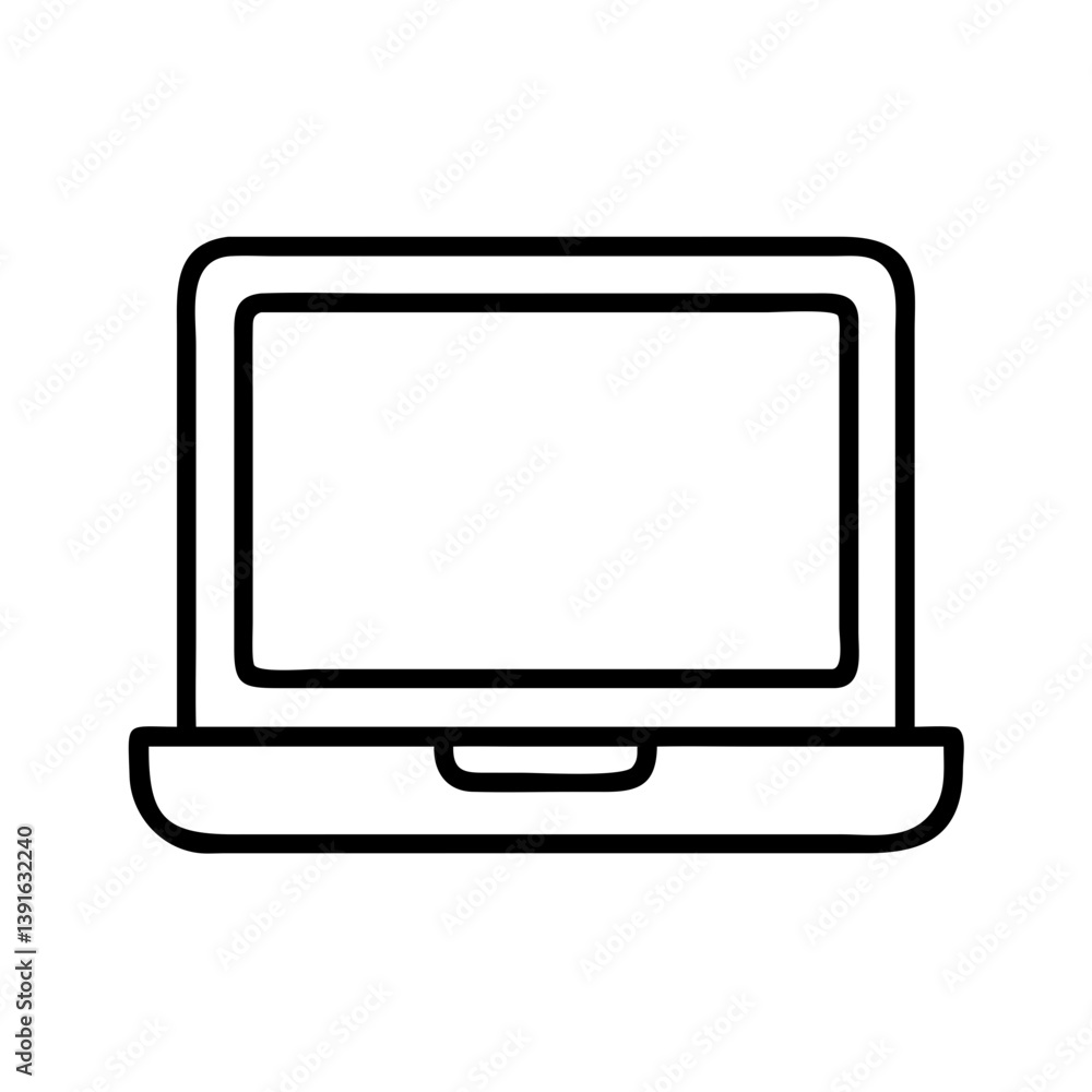Laptop computer vector icon outline style for web design and mobile applications user interface exactly 100 chars Laptop computer vector icon outline style for web design and mobile applications user interface exactly 100 chars