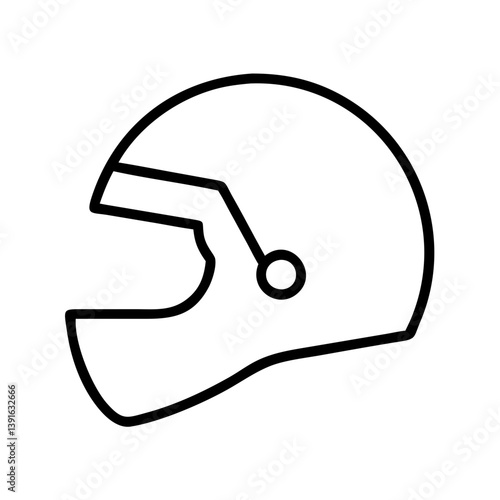 Outline motorcycle helmet vector icon for rider safety and racing gear equipment accessory and protection 100