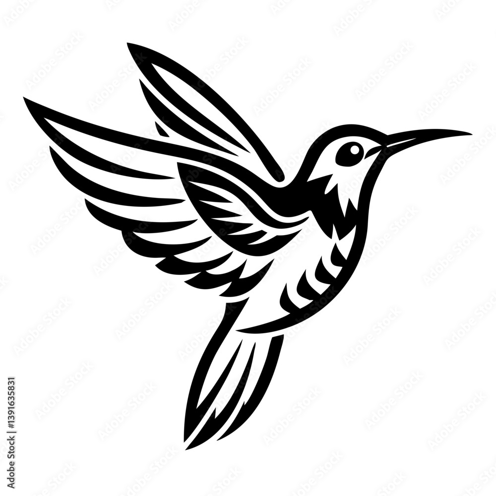 Obraz premium hummingbird flying Silhouette