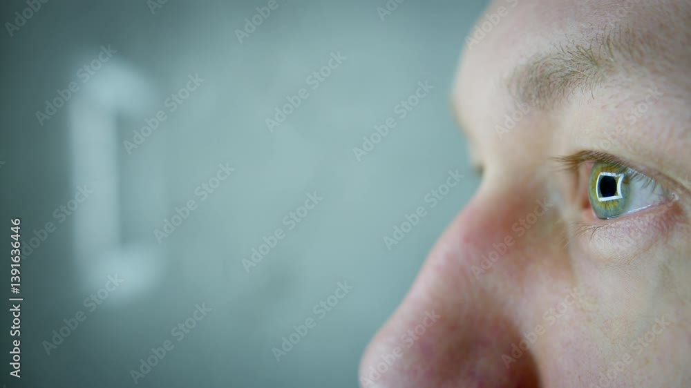 custom made wallpaper toronto digitalClose-up of a man's eye looking away. Examination of the pupil. Multicoloured iris. Selective focus.