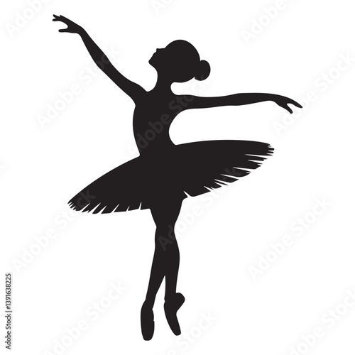 Elegant Ballerina Silhouette Illustration Graceful Dance Movement Art Design