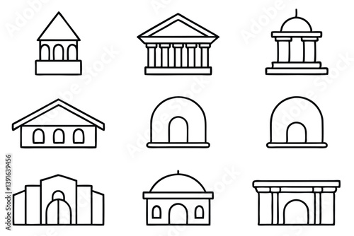 Loggia Line Art Creative Drawing for Interior Design Illustration 