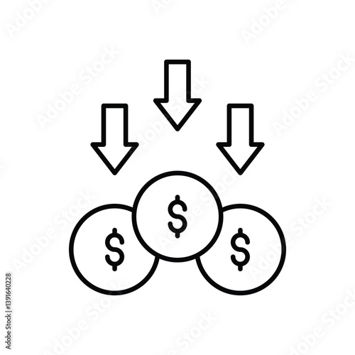 Loss icon vector stock illustration