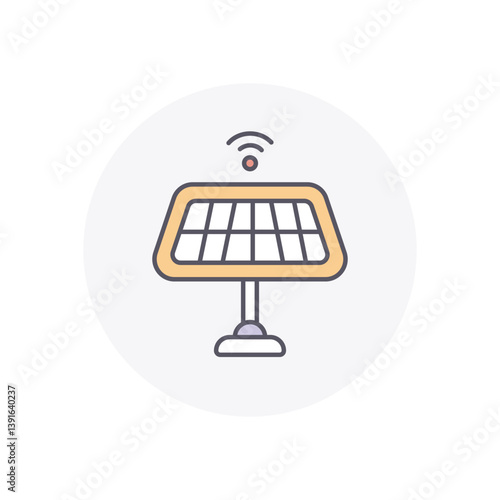 SOLAR CELL vector icon stock illustration