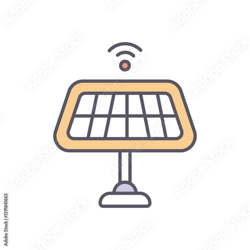 SOLAR CELL vector icon stock illustration