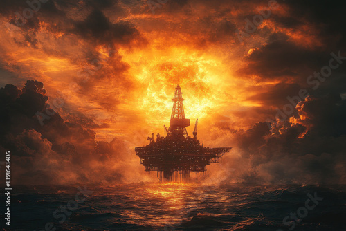 A dramatic oil rig blowout,...