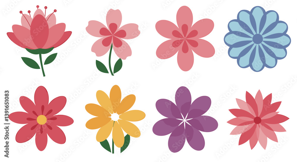 Fototapeta premium Pastel floral elements in a decorative layout