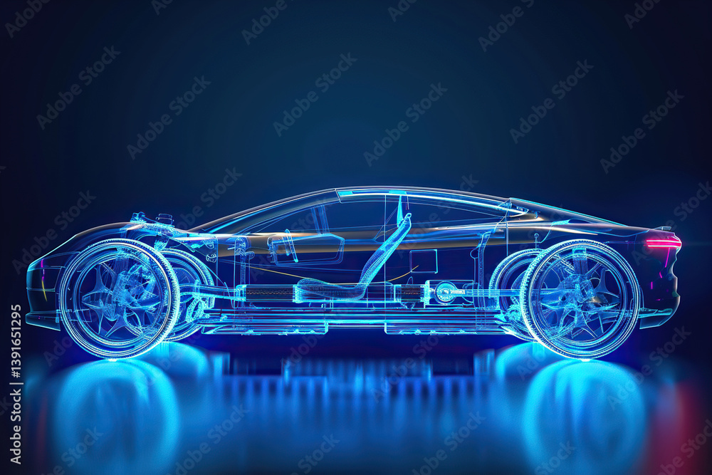 Power source for charging battery of beautiful hybrid electric car on road, abstract vivid composition consists of fictional unreal fantastic vision on background Power source for charging battery of beautiful hybrid electric car on road, abstract vivid composition consists of fictional unreal fantastic vision on background