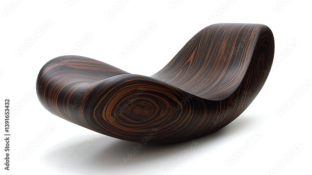 A wooden chair with a curved back and a wooden seat A wooden chair with a curved back and a wooden seat