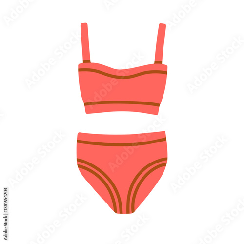 Bikini underwear. Bra and panties, two pieces lingerie. Modern style swimsuit...