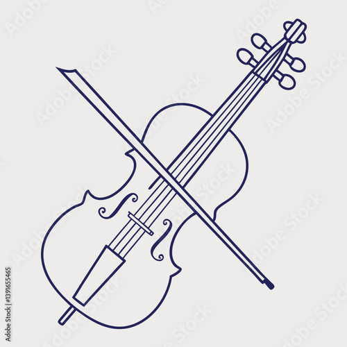 Cello, Bow, Strings, Music, Instrument, Classical, Drawing, Blue, Outline, Art