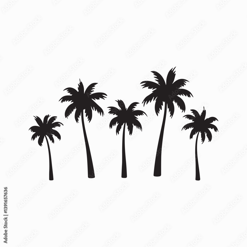 Obraz premium palm tree silhouette, tropical paradise palm tree silhouettes.
