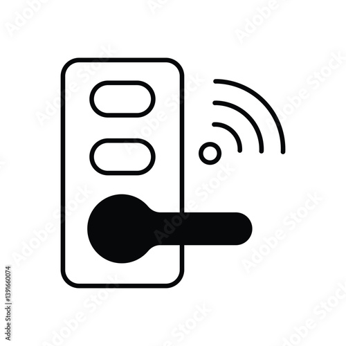 DOOR LOCK vector icon stock illustration