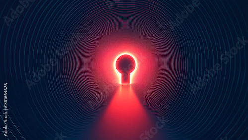 Abstract background with a glowing key on background ai generated