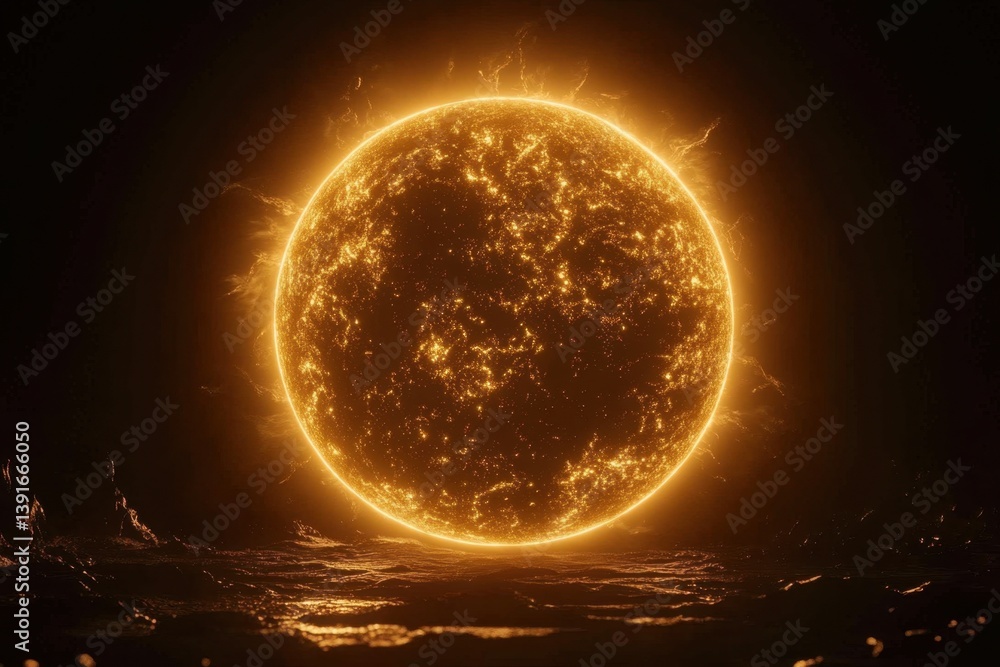 Burning Sun in Space
