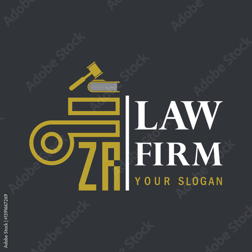 modern law firm justice logo design vector graphic template.	
