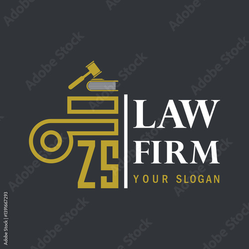 modern law firm justice logo design vector graphic template.	