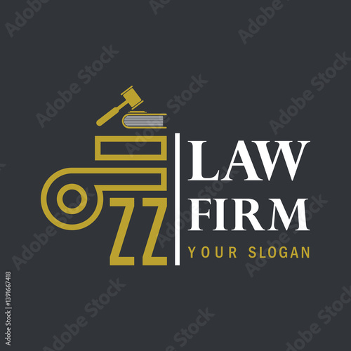 modern law firm justice logo design vector graphic template.	