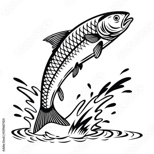 shining herring marine fish heavily details.