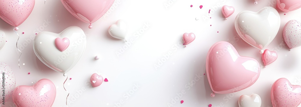Heart-shaped balloons in pink and white (1)
