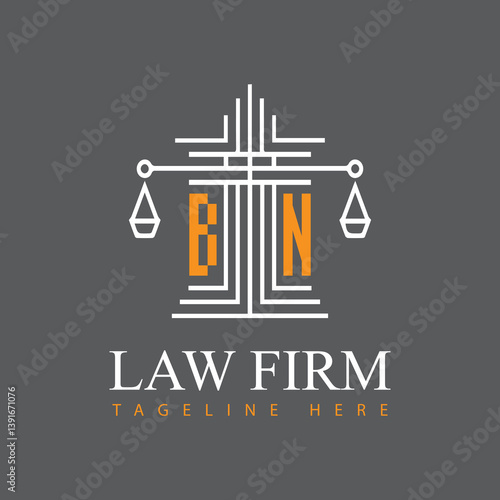 modern law firm justice logo design vector graphic template.	