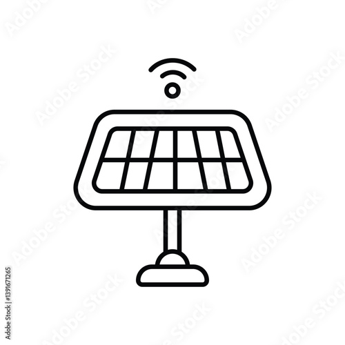 SOLAR CELL vector icon stock illustration