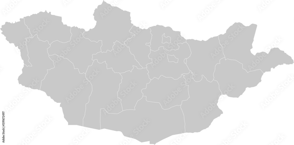 Mongolia administrative vector map with level 1 region boundaries – PPT-compatible & fully editable by region Mongolia administrative vector map with level 1 region boundaries – PPT-compatible & fully editable by region