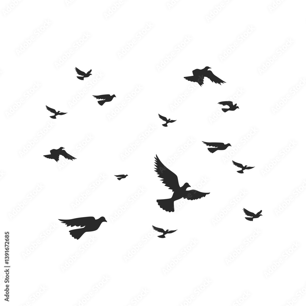 Flock Of Bird Illustration Flock Of Bird Illustration