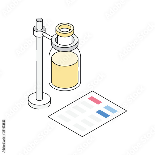 Lab stand icon creatively designed in isometric outline style