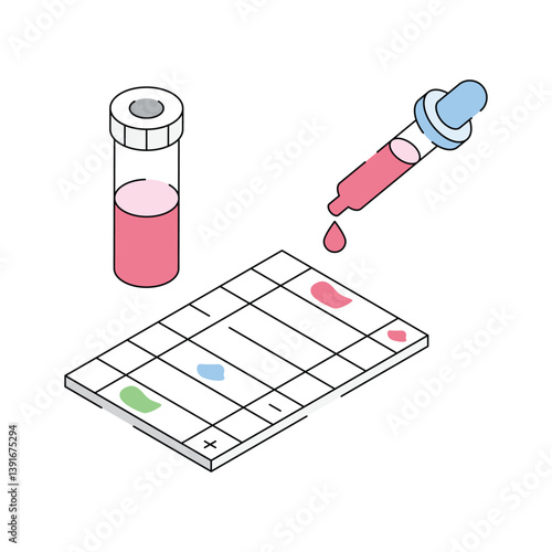 A well designed isometric icon of litmus test paper