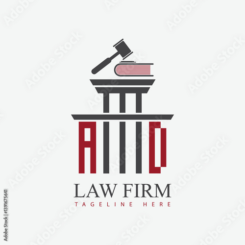 modern law firm justice logo design vector graphic template.	