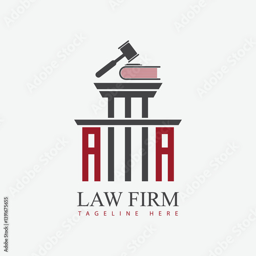 modern law firm justice logo design vector graphic template.	