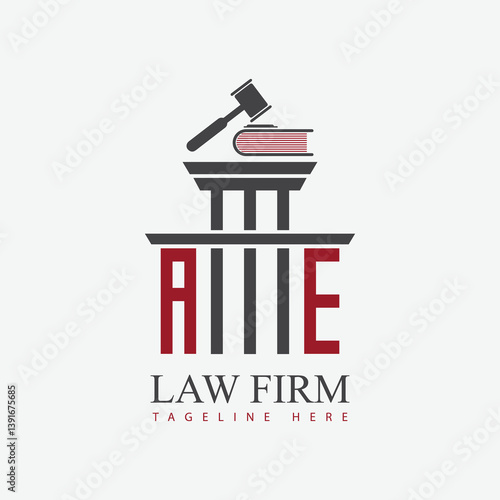 modern law firm justice logo design vector graphic template.	