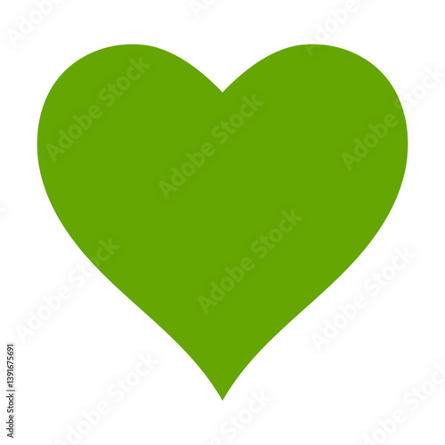 Vibrant Green Heart Symbol ...