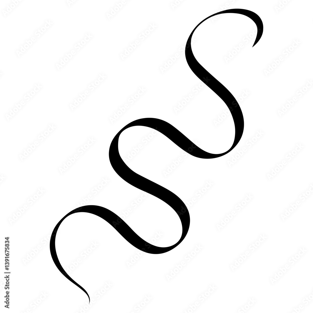 Graceful black ink swirl curve Line Graceful black ink swirl curve Line