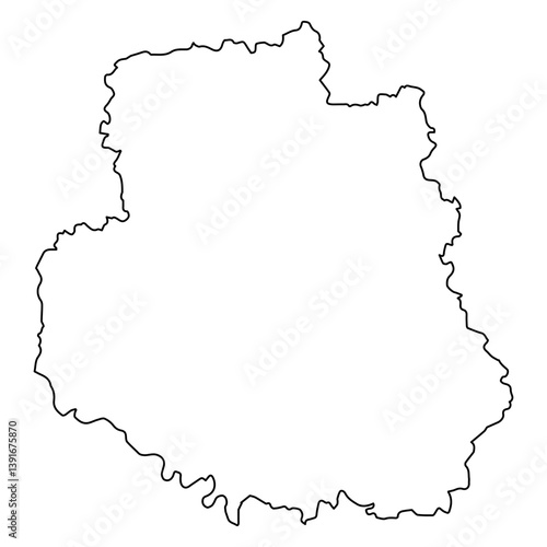 Detailed Outline Map of Vinnytsia Oblast, Ukraine