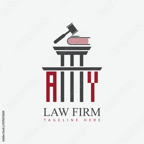 modern law firm justice logo design vector graphic template.	