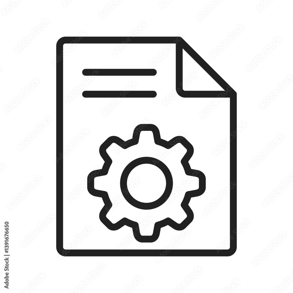 Document Settings icon vector image. Suitable for mobile apps, web apps and print media. Document Settings icon vector image. Suitable for mobile apps, web apps and print media.