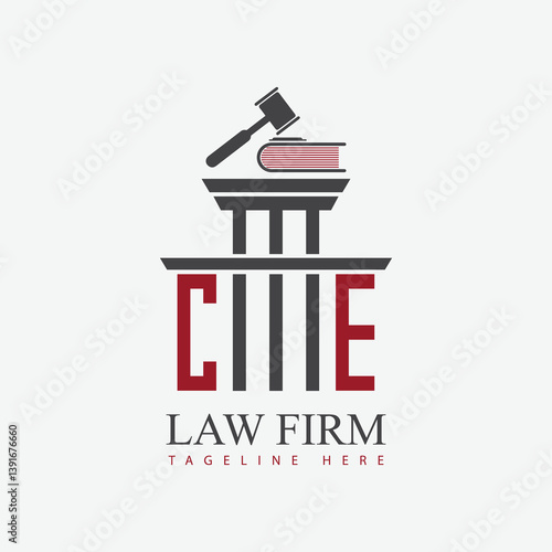 modern law firm justice logo design vector graphic template.	