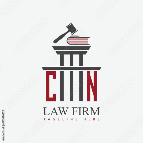 modern law firm justice logo design vector graphic template.	