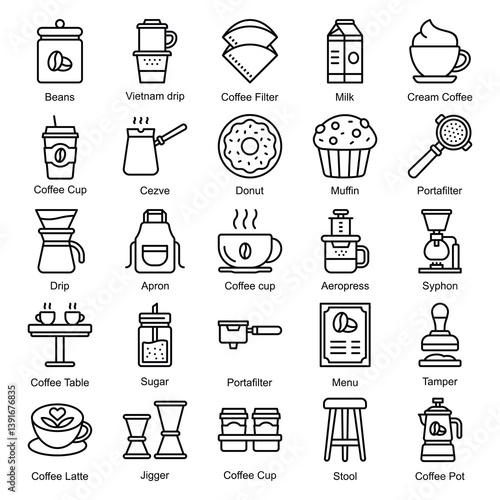 coffee icon pack vector
