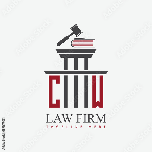 modern law firm justice logo design vector graphic template.	