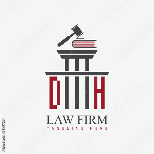 modern law firm justice logo design vector graphic template.	