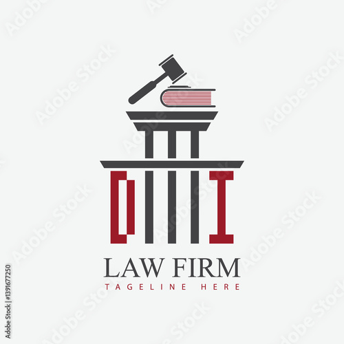 modern law firm justice logo design vector graphic template.	